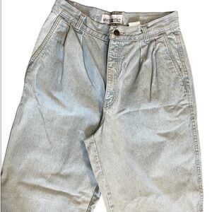 1980’s mom jeans high waist acid wash blue jeans size 12  28 waist white Stag